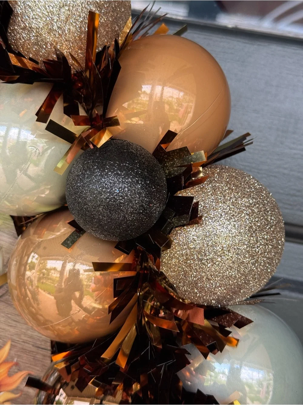 Harvest Orb Pumpkin Wreath in Orange, Black & Cream